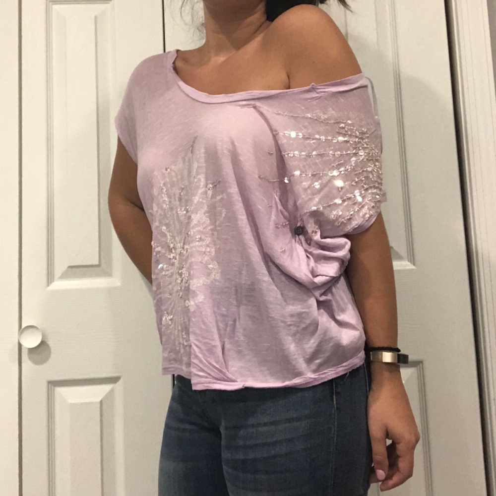 Free People Sequin Flowy Tee - Picture 2 of 3
